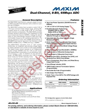 MAX19505ETM+T datasheet  